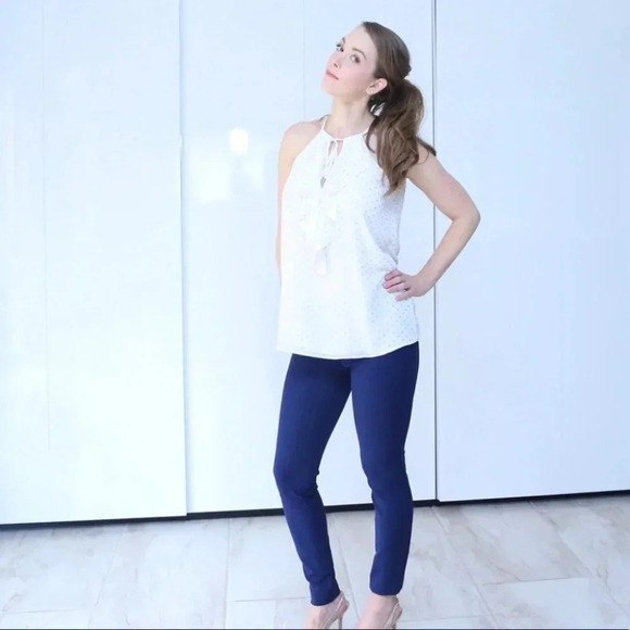 INC gold polka dot ruffle tank - Picture 6 of 7